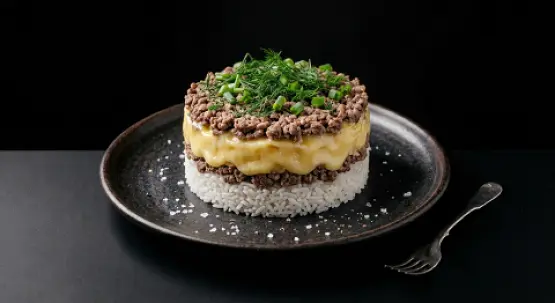 Tüwi bilen peynirli et