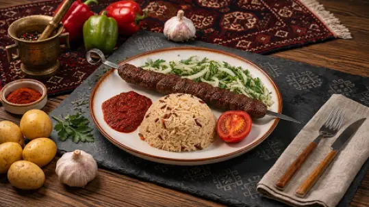 Lüle kebab garnir