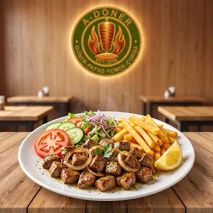Jiger mesge ýagda+salat fri