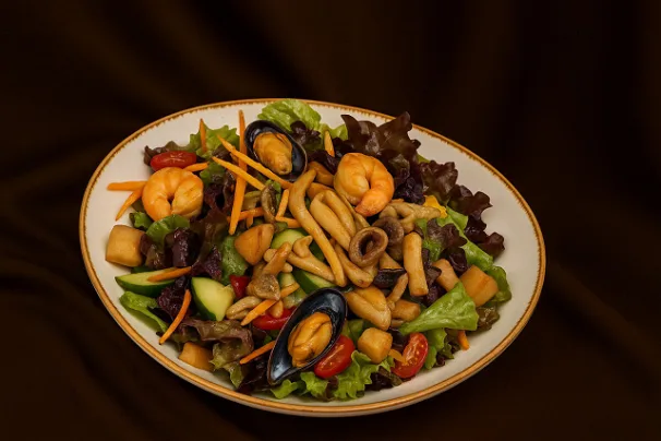 Deňiz önümleri bilen salat